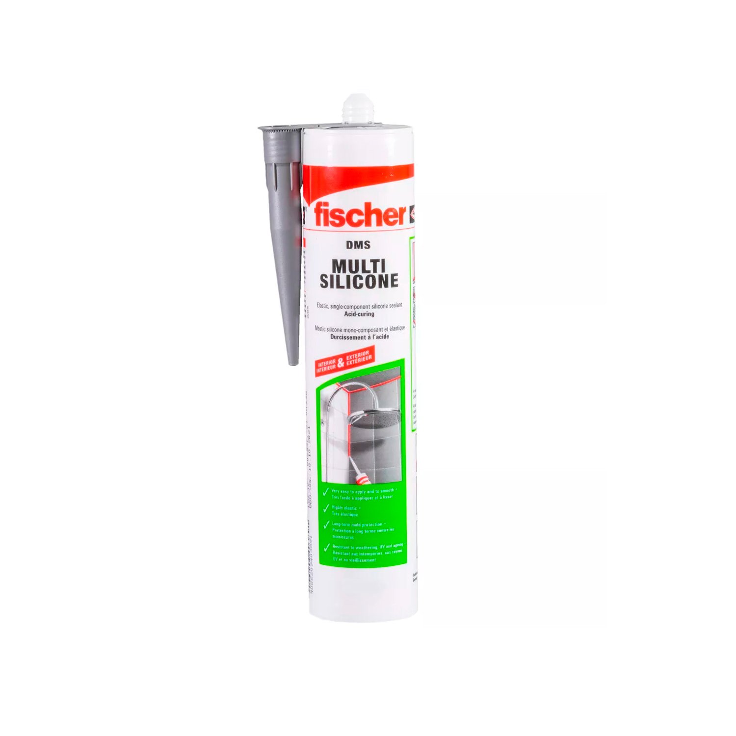 Silicona Acética C/ Fungicida Blanca Fischer X 260ml