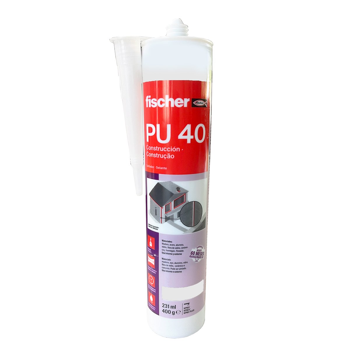 Sellador Construcción Pu 40 Blanco 400gr Cartucho Fischer