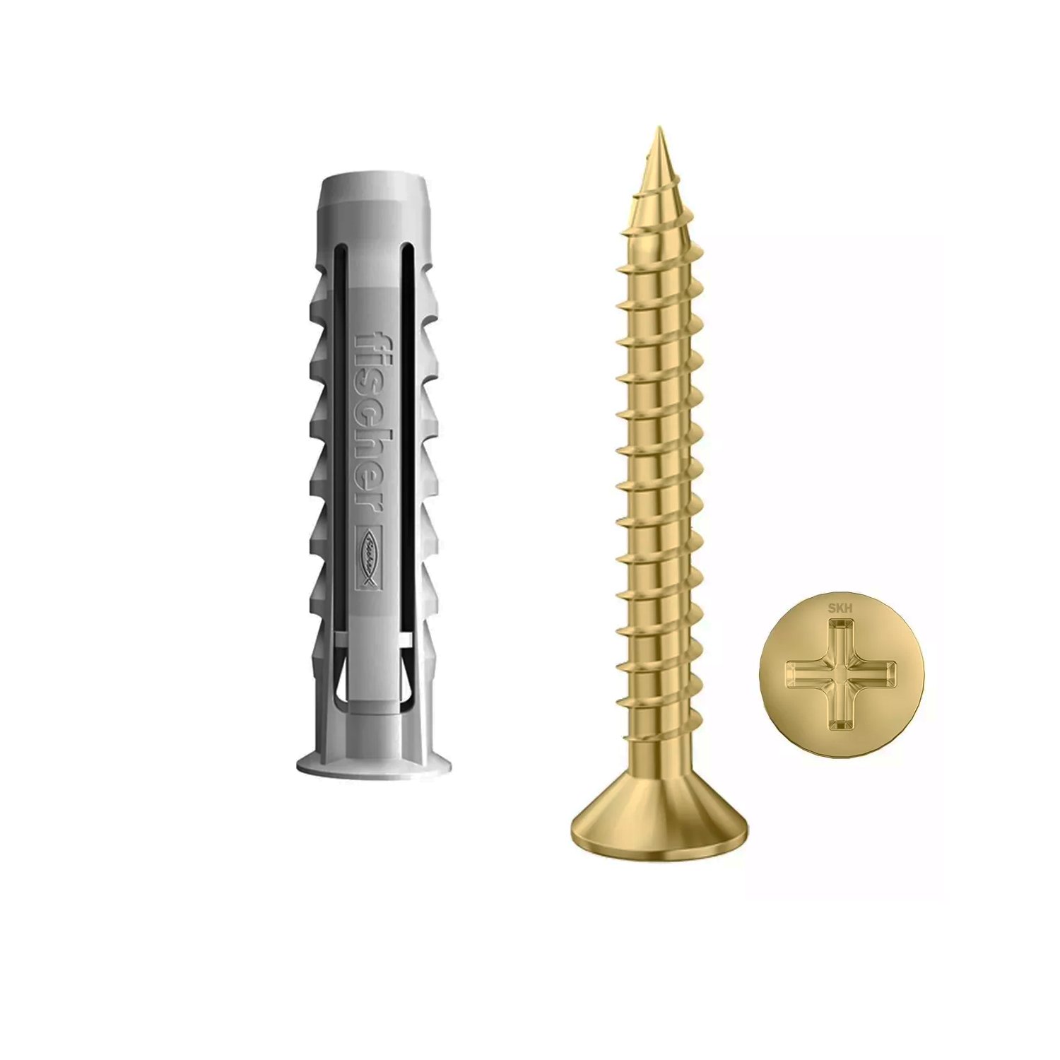 50 Tarugos Taco Fischer Sx8 + 50 Tornillos Fix 5 X 45mm