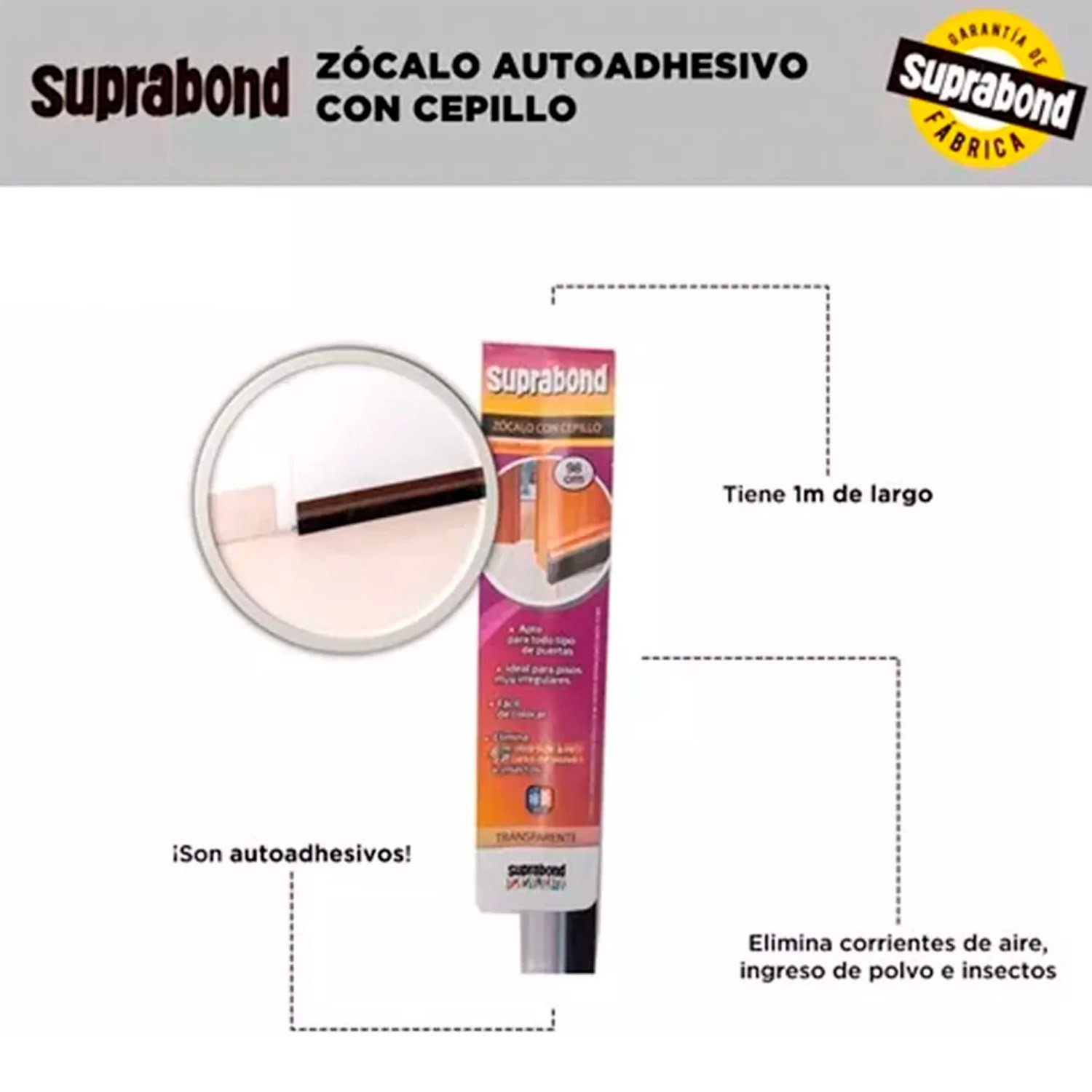 Zocalo C/ Cepillo Marron 98 Cm Suprabond