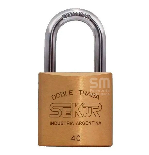 Candado Bronce 40 Sekur C/ Doble Traba  a Bolillas
