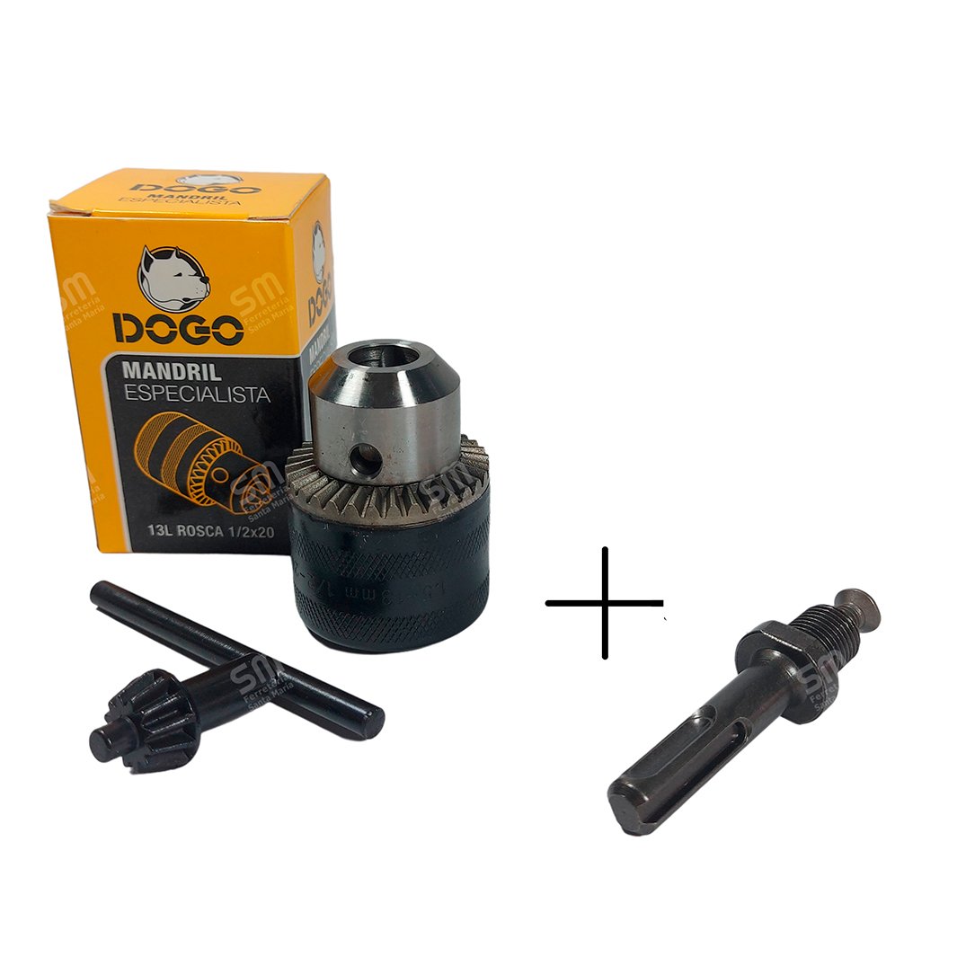 Mandril Esp.  13mm C/ Llave Dogo + Adaptador Sds Plus Venturo