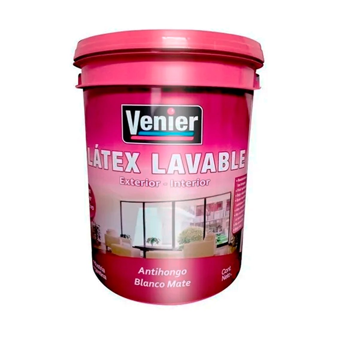 Latex Interior Exterior 10 Litros Lavable Antihongos Venier