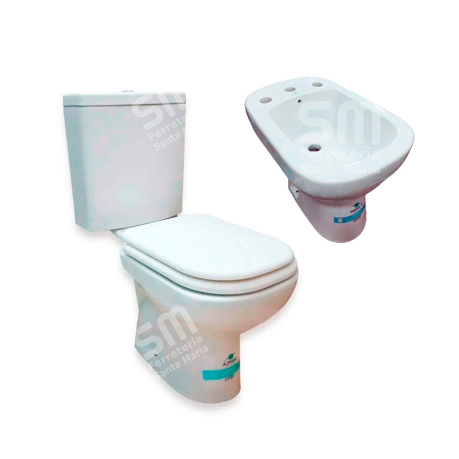 INODORO LARGO + DEPOSITO + BIDET + TAPA H NYLON PRINGLES CUARZO